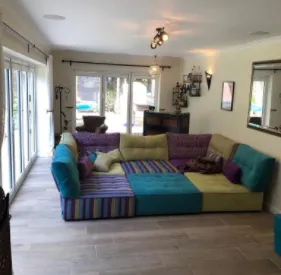 multi coloured furniture in extension